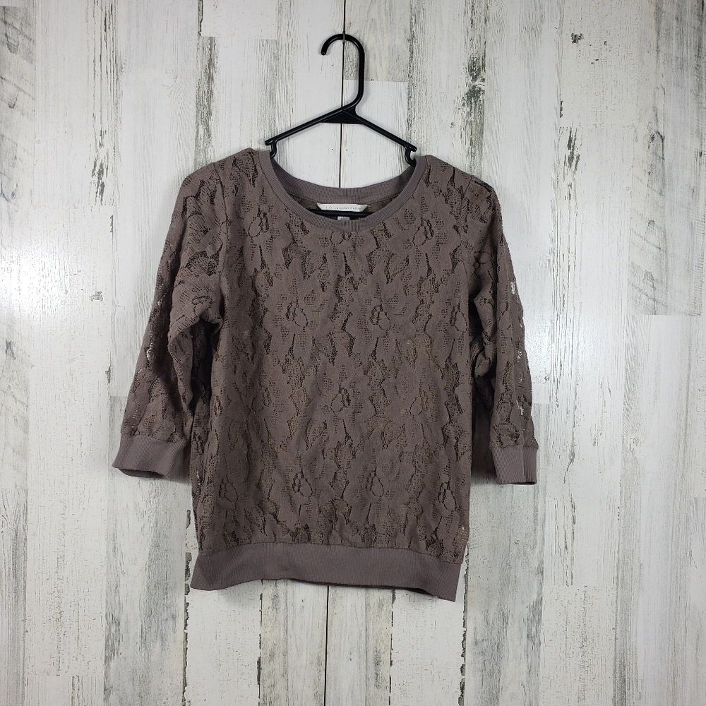 LC Lauren Conrad long sleeve see thru top women's size large
